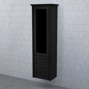 Högskåp Björbo Badrum Valhall Vitrinlucka med Två Lådor